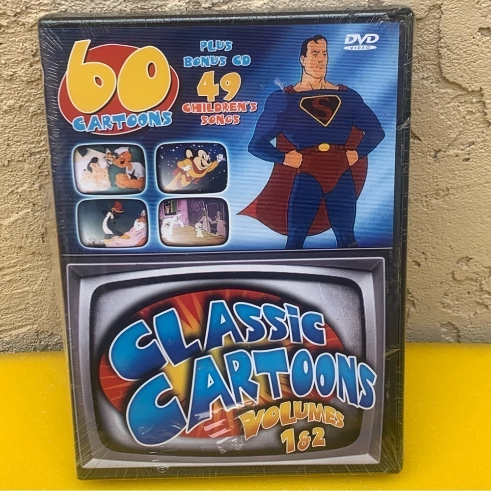 Classic Cartoons Vols. 1 2 DVD 2003 Superman Popeye Mighty Mouse Old School